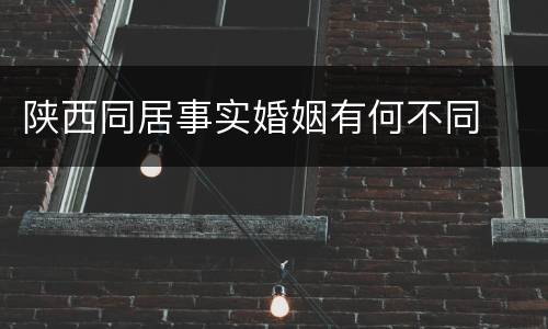 陕西同居事实婚姻有何不同