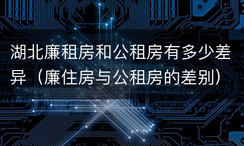 湖北廉租房和公租房有多少差异（廉住房与公租房的差别）