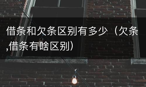 借条和欠条区别有多少（欠条,借条有啥区别）