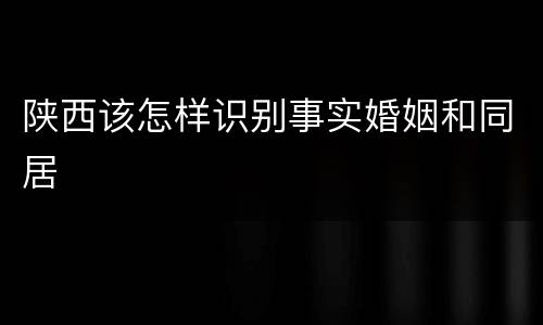 陕西该怎样识别事实婚姻和同居