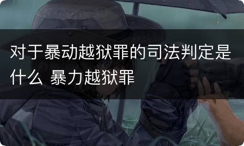 对于暴动越狱罪的司法判定是什么 暴力越狱罪