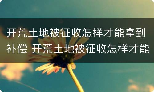 开荒土地被征收怎样才能拿到补偿 开荒土地被征收怎样才能拿到补偿金