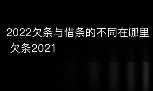 2022欠条与借条的不同在哪里 欠条2021