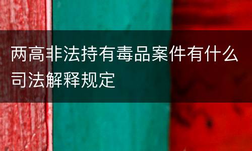 两高非法持有毒品案件有什么司法解释规定