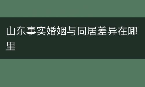 山东事实婚姻与同居差异在哪里
