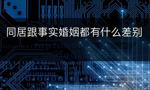 同居跟事实婚姻都有什么差别