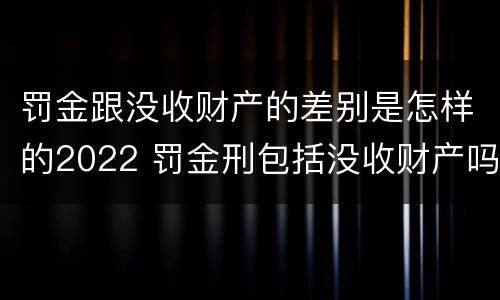 罚金跟没收财产的差别是怎样的2022 罚金刑包括没收财产吗?