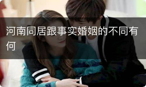 河南同居跟事实婚姻的不同有何