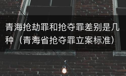 青海抢劫罪和抢夺罪差别是几种（青海省抢夺罪立案标准）