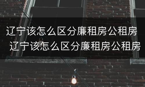 辽宁该怎么区分廉租房公租房 辽宁该怎么区分廉租房公租房和商品房