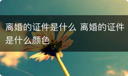 离婚的证件是什么 离婚的证件是什么颜色