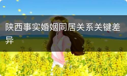 陕西事实婚姻同居关系关键差异