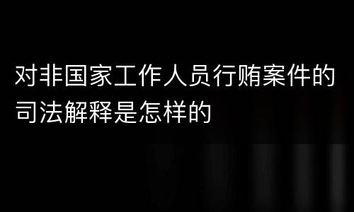对非国家工作人员行贿案件的司法解释是怎样的