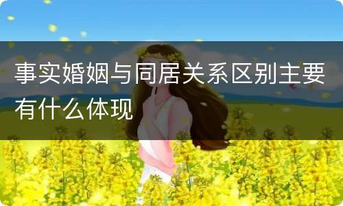 事实婚姻与同居关系区别主要有什么体现