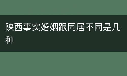 陕西事实婚姻跟同居不同是几种