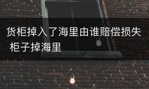 货柜掉入了海里由谁赔偿损失 柜子掉海里