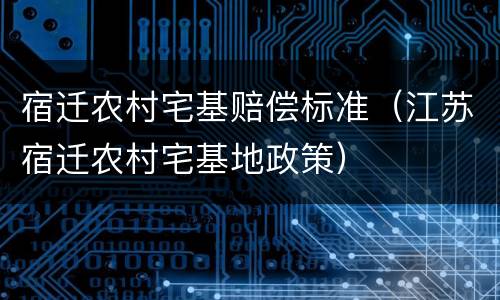 宿迁农村宅基赔偿标准（江苏宿迁农村宅基地政策）