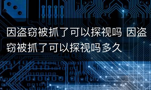 因盗窃被抓了可以探视吗 因盗窃被抓了可以探视吗多久