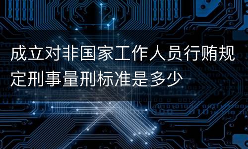 成立对非国家工作人员行贿规定刑事量刑标准是多少