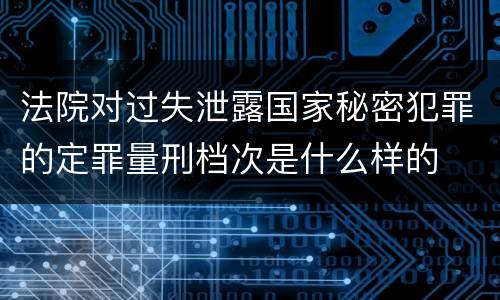 法院对过失泄露国家秘密犯罪的定罪量刑档次是什么样的