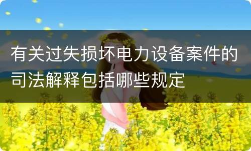 有关过失损坏电力设备案件的司法解释包括哪些规定