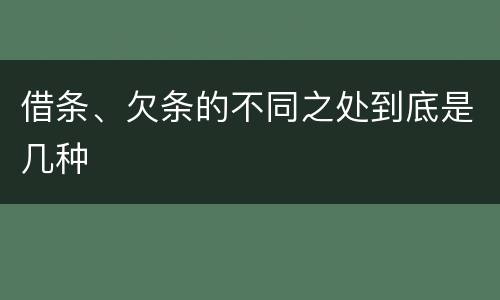 借条、欠条的不同之处到底是几种