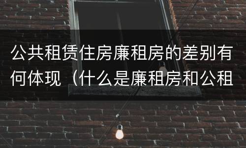 公共租赁住房廉租房的差别有何体现（什么是廉租房和公租房两个有什么特点）