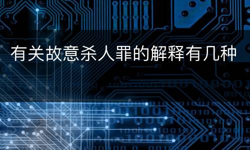 有关故意杀人罪的解释有几种