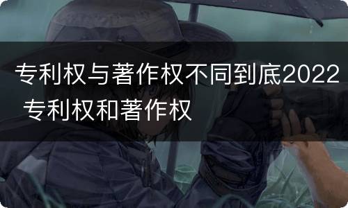 专利权与著作权不同到底2022 专利权和著作权