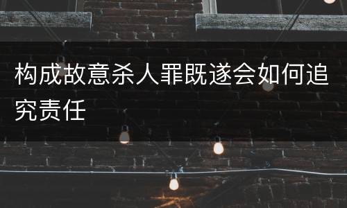 构成故意杀人罪既遂会如何追究责任