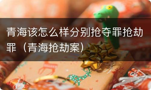 青海该怎么样分别抢夺罪抢劫罪（青海抢劫案）