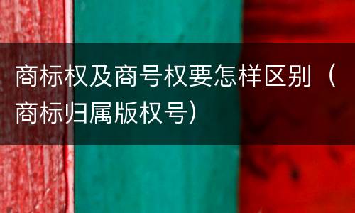 商标权及商号权要怎样区别（商标归属版权号）