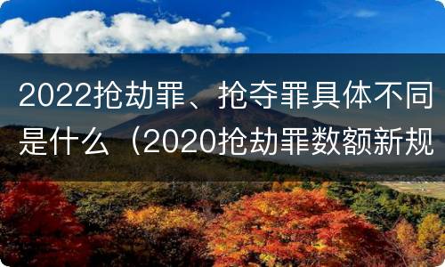 2022抢劫罪、抢夺罪具体不同是什么（2020抢劫罪数额新规定）