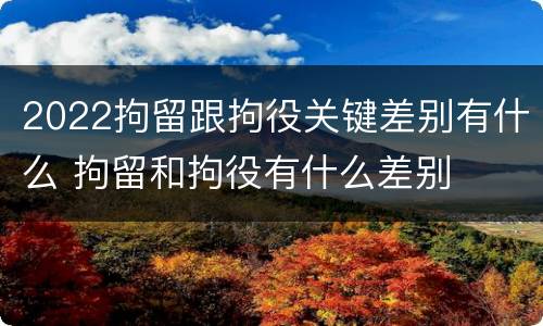 2022拘留跟拘役关键差别有什么 拘留和拘役有什么差别