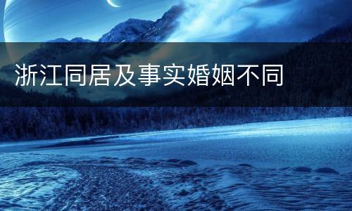 浙江同居及事实婚姻不同