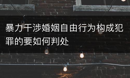 暴力干涉婚姻自由行为构成犯罪的要如何判处