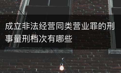 成立非法经营同类营业罪的刑事量刑档次有哪些