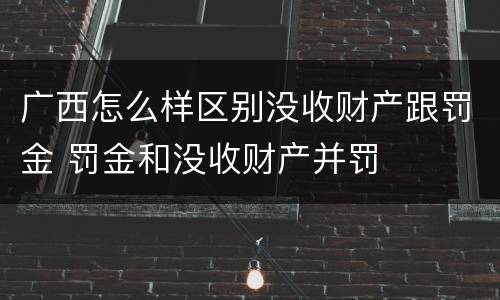 广西怎么样区别没收财产跟罚金 罚金和没收财产并罚
