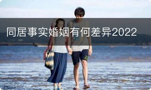 同居事实婚姻有何差异2022
