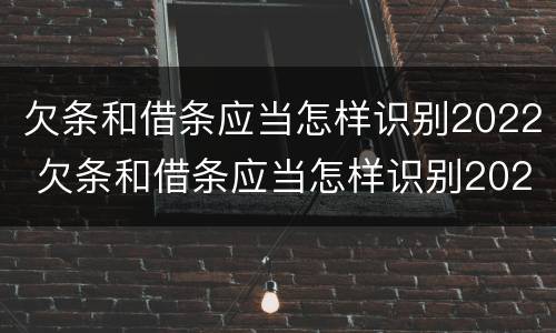 欠条和借条应当怎样识别2022 欠条和借条应当怎样识别2022款