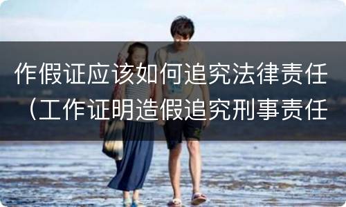 作假证应该如何追究法律责任（工作证明造假追究刑事责任吗）