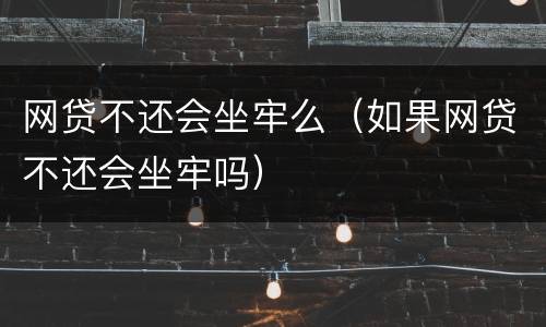 网贷不还会坐牢么（如果网贷不还会坐牢吗）