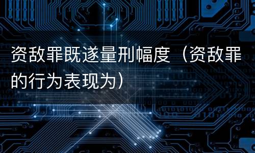 资敌罪既遂量刑幅度（资敌罪的行为表现为）