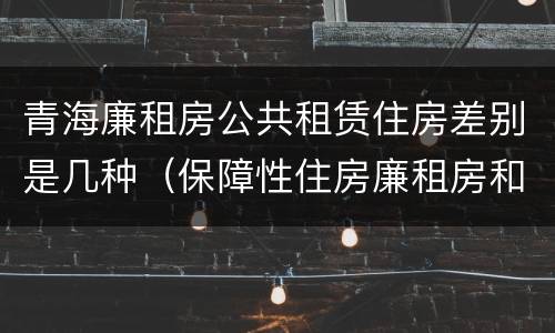 青海廉租房公共租赁住房差别是几种（保障性住房廉租房和公租房区别）