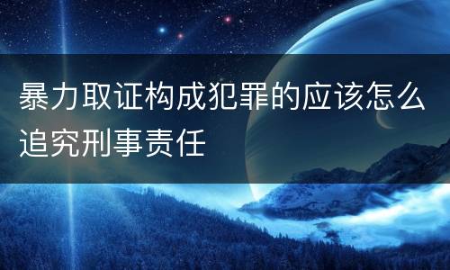 暴力取证构成犯罪的应该怎么追究刑事责任