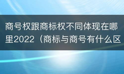 商号权跟商标权不同体现在哪里2022（商标与商号有什么区别）
