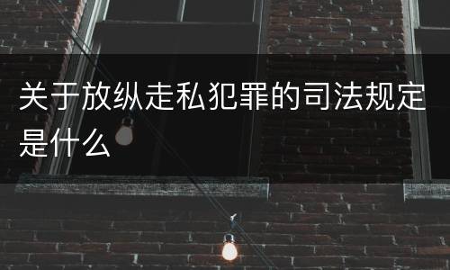 关于放纵走私犯罪的司法规定是什么