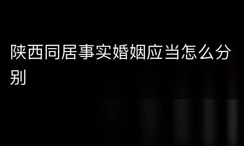 陕西同居事实婚姻应当怎么分别