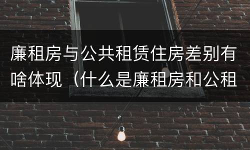 廉租房与公共租赁住房差别有啥体现（什么是廉租房和公租房两个有什么特点）