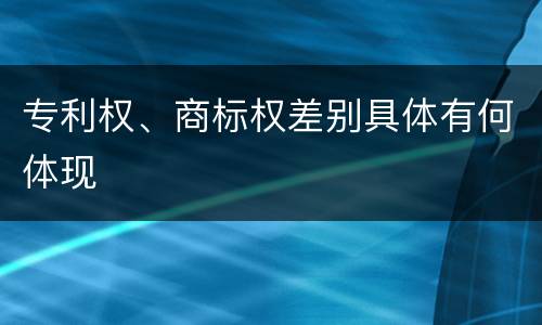 专利权、商标权差别具体有何体现